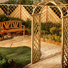Trellis Archway and Matching Fence Panels